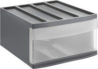 Thumbnail for Rotho Systemix drawer box 1 drawer, plastic (PP) BPA-free, anthracite/transparent, (39.5 x 34.0 x 20.3 cm) on sale
