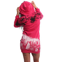 Thumbnail for Yakuza Damen Rose City Long Kapuzenjacke, Rose Red, im Sale