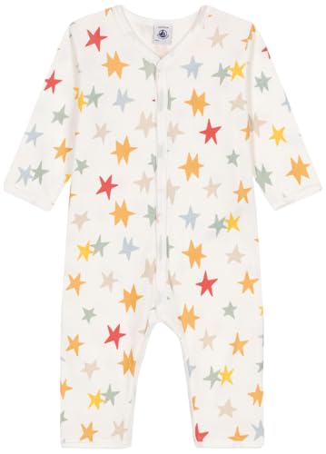 Petit Bateau A0BB5 Langärmliger, Fußloser Schlafanzug Unisex Baby Marshmallow/Multico 3 Jahre im Sale