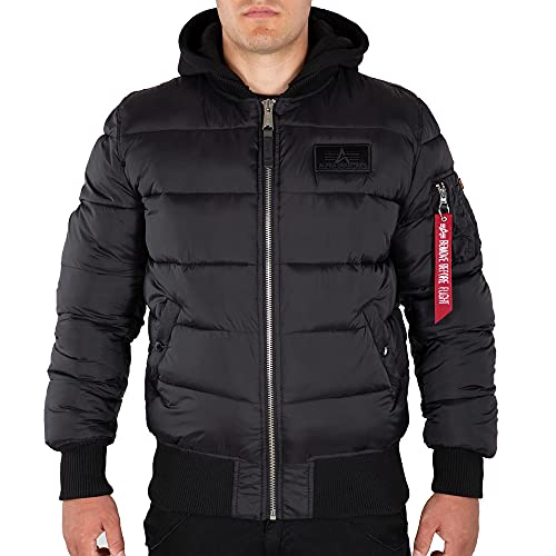 Alpha Industries Herren MA-1 ZH Back Print Puffer FD Winterjacke, Black, im Sale