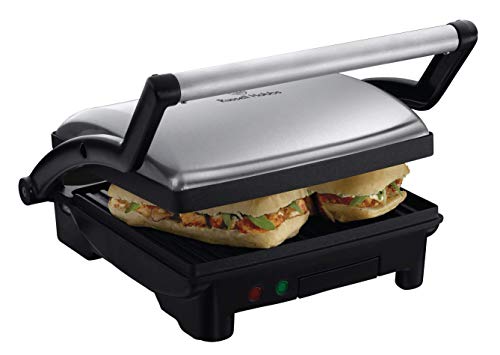 Russell Hobbs Kontaktgrill [3-in-1: Tischgrill - geöffnete Grillplatten | Panini & Sandwich Maker | Kontakt- Grill - gleichzeitig von beiden Seiten] Edelstahl, antihaftbeschichtete Platten, 17888-56 im Sale