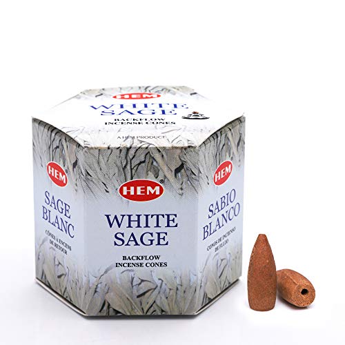 HEM Räucherkegel Incense Cones backflow White sage weißer Salbei 4x40 Stück (Gesamt 160) im Sale