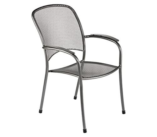 MWH Stapelsessel Carlo, 60 x 60 x 88 cm, Metall, grau im Sale