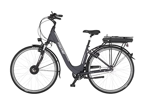 FISCHER Unisex – Erwachsene CITA ECU 1401 Elektrofahrrad für Damen und Herren, RH cm, Frontmotor 32 Nm, V Akku, Anthrazit, 44cm-522Wh im Sale