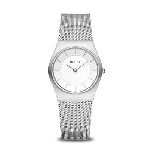 BERING Damen Uhr Quarz Movement - Classic Collection mit Edelstahl und Saphirglas 11930-XXX Armbandsuhren - 5 ATM, Silber/Silber im Sale
