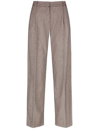 Thumbnail for Gerry Weber Damen Weite Hose mit Hahnentritt kariert reguläre Länge Schwarz Caramell Gemustert 42 im Sale