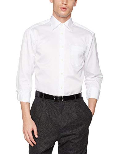 Van Laack Men's RIGO-PC6N Casual Shirt, White (White 000), 45 on Sale