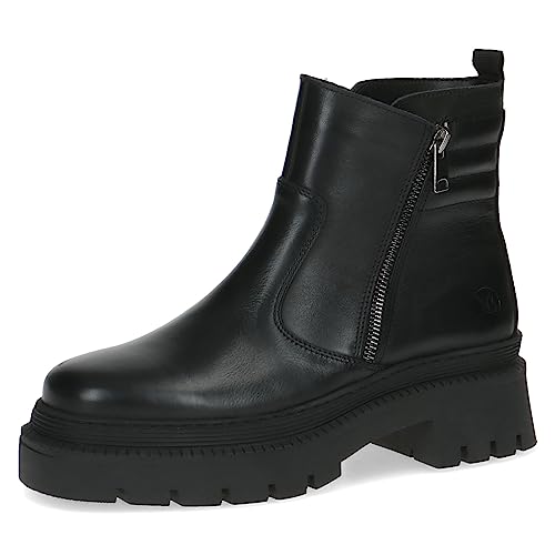 CAPRICE Women's Memotion Heeled Ankle Boots in Leather Platform Width G, Black (Black Nappa), 39 EU on Sale