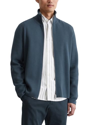 Marc OߴPolo Herren Cardigan aus Bio-Baumwolle mit Reißverschluss, Blau (Moon Stone), im Sale