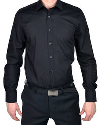 Thumbnail for Body Fit Shirt Long Sleeve New Kent Collar Plain, Color: white, on Sale