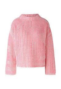 Thumbnail for Oui Damen Pullover Jacquard lässig geschnitten Geometrical Freizeit Rollkragen Stehkragen Baumwollmischung im Sale