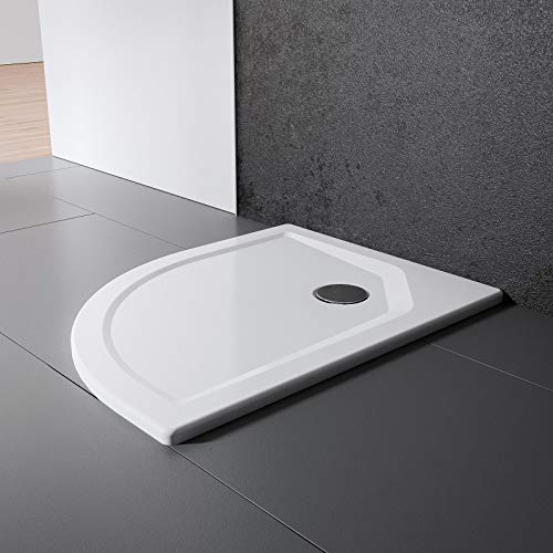 Schulte Duschwanne 80x80 cm, rund extra-flach 3,5 cm, Radius 550 mm, Sanitär-Acryl alpin-weiß, inkl Ablauf und Füßen im Sale