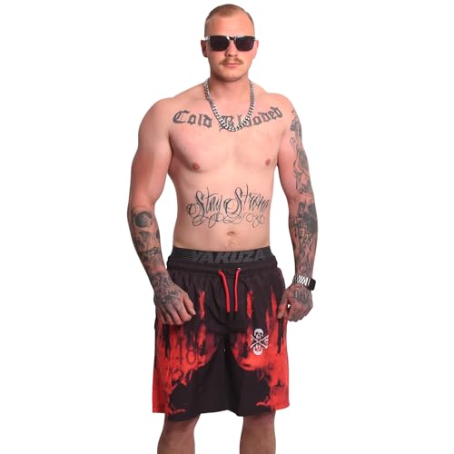 Yakuza Herren Burning Allover Badeshorts, Bunt, im Sale
