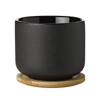 Thumbnail for Stelton Teapot Theo - Rustic stoneware pot, bamboo lid & handle - Modern Scandinavian design, cast iron finish - Stylish tea accessory - 22 x 16 cm, 1.25 liters, black & brown on sale