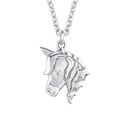 s.Oliver necklace with pendant 925 Sterling Silver girls' children's necklace, with synthetic zirconia, 37+3 cm, bicolor, heart, comes in a jewelry gift box, 2018528 on sale