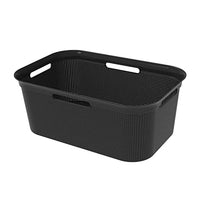 Thumbnail for Rotho Brisen laundry basket, plastic (recycled PP), black, 41l (59.6 x 39.6 x 23.2 cm) on sale