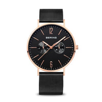 Thumbnail for BERING Men's Watch Quartz Movement - Classic Collection with Sapphire Crystal 14240-XXX Wristwatches - 3 ATM, Black/Rose Gold on Sale