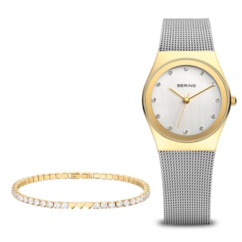 BERING Women's Analog Japanese Quartz Watch with Stainless Steel Bracelet 12927-001-GWP on Sale