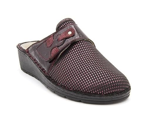 Medima, women's slippers with adjustable drawstring and diamond pattern, Bordeaux, 36 on sale