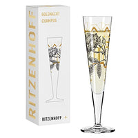 Thumbnail for RITZENHOFF 1071029 Champagnerglas 200 ml - Serie Goldnacht Nr. 29 - Rosen-Garten-Motiv mit Echt-Gold - Made in Germany im Sale