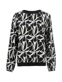Thumbnail for s'questo blouse 1/1 loose, patterned, color accents Black Soquesto collection Be Great on sale