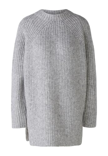 Oui Damen Pullover extra lang Oversized geschnitten Uni Freizeit Rundhals Stehkragen Mischgewebe im Sale
