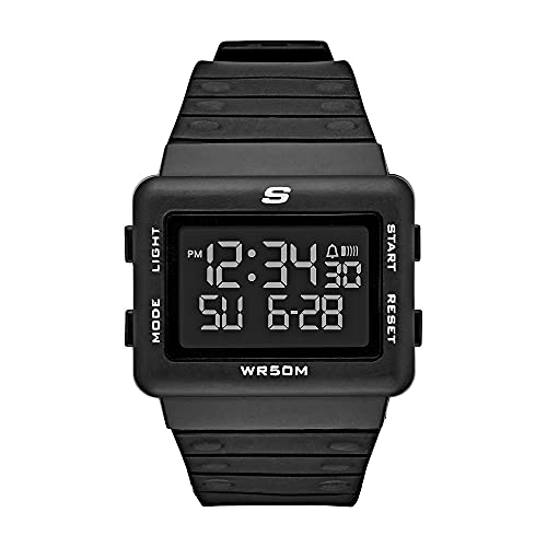 SKECHERS Men's Analog Quartz Watch with Silicone Strap SR1077 on Sale