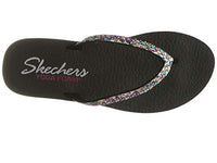 Thumbnail for Skechers Women's Meditation Shine Away Toe Separator, Black Mitobuck/Multi Rhinestone, 39 EU on sale