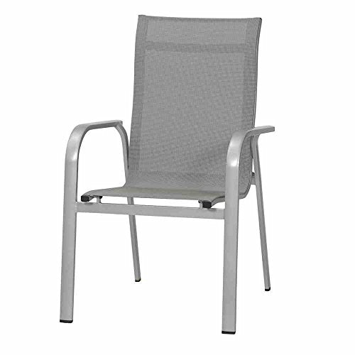 MWH Fabulo Stapelsessel, Aluminium, silber/hellgrau, 64.5 x 61.5 x 98 cm, 879481 im Sale