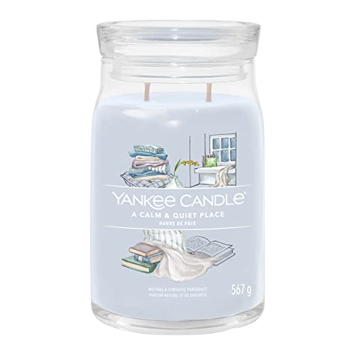 Yankee Candle Signature Duftkerze | große Kerze mit langer Brenndauer „A Calm & Quiet Place“ | Soja-Wachs-Mix | Perfekte Geschenke für Frauen im Sale