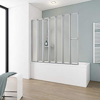 Thumbnail for Schulte Duschabtrennung faltbar für Badewanne, 159 x 140 cm, einfacher Aufbau, Kunstglas Softline hell, Alu-Natur, Made in Germany, D1317 01 01 im Sale