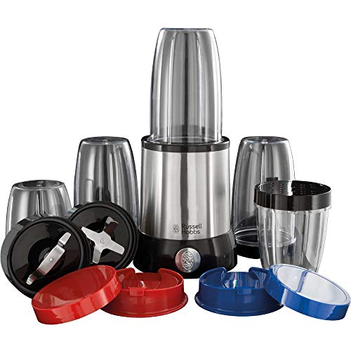 Russell Hobbs Mixer [Multifunktions- Standmixer] NutriBoost (inkl. 5 BPA-freie und spülmaschinengeeignete Behälter + Deckel, 22.000 U/min, 0.9 PS-Motor) elektrischer, Smoothie-Maker 23180-56 im Sale