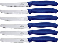 Thumbnail for Victorinox 6-piece table knife set - tomato knife Swiss Classic with serrated edge, stainless steel - Swiss Made - blue on sale