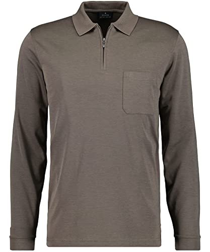 RAGMAN Herren Softknit-Poloshirt Langarm mit Zip S, Macchiato-870 im Sale