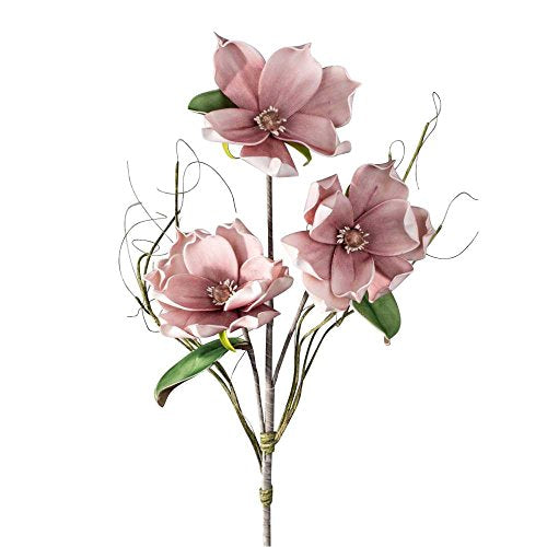formano Dekorativer Magnolienzweig Altrosa 106cm aus Schaumstoff mit 3 großen Blüten … im Sale