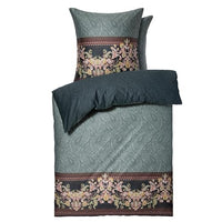 Thumbnail for Bassetti TUSCANIA bed linen + 1 pillowcase, made of 100% cotton satin, in the color Green V1, Limited Edition, dimensions: 135x200 cm + 80x80 cm - 9326652 on sale