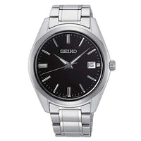 Thumbnail for Seiko Herren-Uhr Quarz Edelstahl mit Edelstahlband SUR311P1, Schwarz im Sale