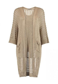 Thumbnail for Zabaione Long Cardigan Le44tizia Taupe on sale