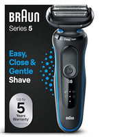 Thumbnail for Braun Series 5 Electric Shaver, EasyClean Men's Shaver, Wet & Dry, Gift for Men, Made in Germany, 51-B1000s, Blue on Sale