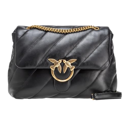 Pinko Women's Love Puff Big Cl Sheep Nappa Bag, Z99q_black-Antique Gold on Sale