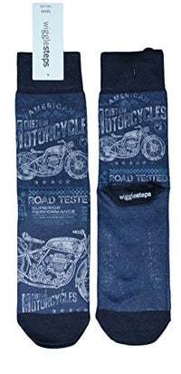 Thumbnail for Wigglesteps men's socks BLUE MOTORBIKE, one size (41-46) on sale