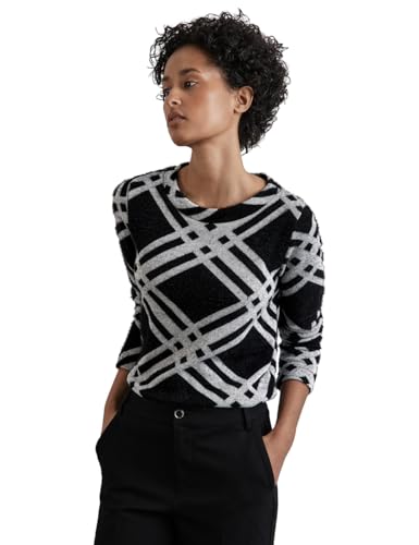 STREET ONE Damen A322234 Flauschiges Langarmshirt, Schwarz, EU im Sale