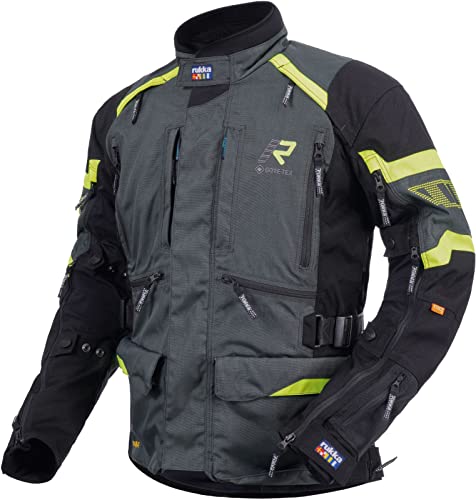 Rukka Gore-Tex Motorradjacke MADAGASCA-R 3-Lagen-Laminat D3O Protektoren CE AA inklusive Gore-Tex-Laminatjacke, anthrazit schwarz gelb, 52 im Sale