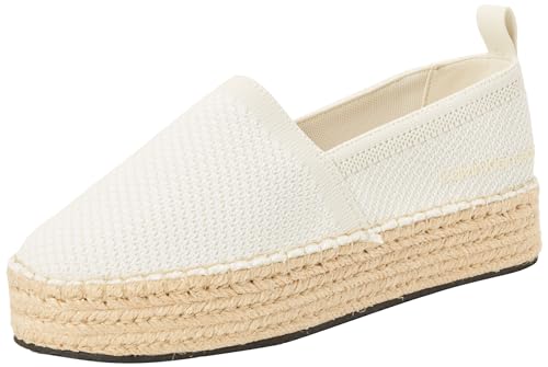 Calvin Klein Jeans Women's Espadrilles Plateau, White (Creamy White/Bright White), 41 on Sale