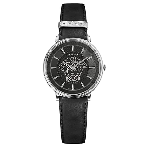 VERSACE Damen Armbanduhr V Circle Lederarmband schwarz VE81026 19 im Sale