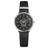 Thumbnail for VERSACE Damen Armbanduhr V Circle Lederarmband schwarz VE81026 19 im Sale