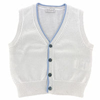 Thumbnail for Il Gufo A46 gilet bimbo BOY white cotton sleeveless sweater [6 MONTHS] on sale