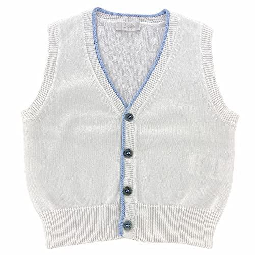 Il Gufo A46 gilet bimbo BOY white cotton sleeveless sweater [6 MONTHS] im Sale