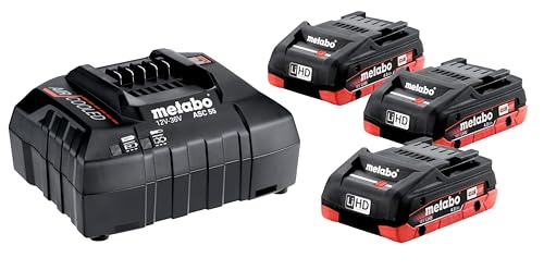 Metabo Basis-Set 3 x LiHD 4,0 Ah – 685132000 – Akkuset für effizientes und schnelles Laden – Inklusive 18-V-Akkus und Ladegerät im Sale