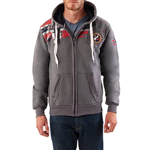 Geographical Norway FESPOTE Men - Sweat À Capuche Poche Kangourou Homme - Sweats À Logo Homme - Sweatshirt Shirt Hoody Chaud Manches Longues - Hoodie Hiver Sport Casual Regulier (S, Dark Gray) on sale